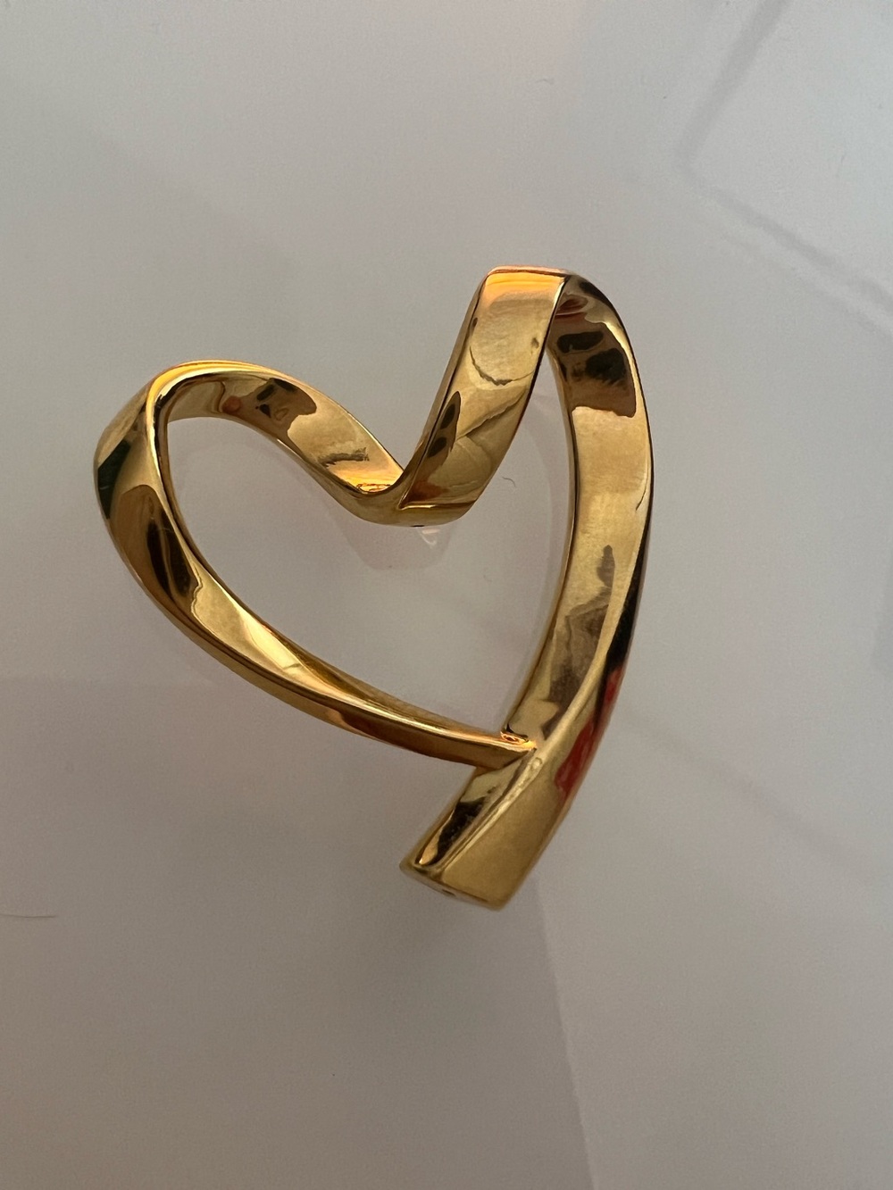 I8K Gold Heart Shaped Women's Pendant Necklace Charm, NOT GOLD PLATED